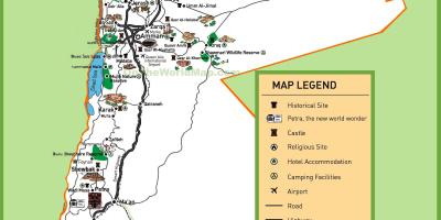 Карта Јордана туристичким сајтовима